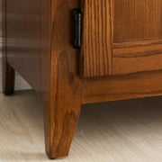 Leick Home 4-Door Mission Solid Wood TV Stand for 65 TVs, Entertainment Console with Storage, Russet