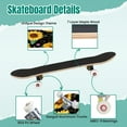 thumbnail image 4 of 31'' Complete Skateboard 7 Layer Canadian Maple Double Kick Deck Skateboards golden polygonal shapes sunflowers watercolor style Skate Board for Beginner Adult Gifts, 4 of 5