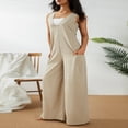 thumbnail image 3 of Combinaison en Coton Sans Manches pour Femmes Pantalon Large Ample Combinaison en Lin Grande Taille, 3 of 6