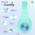 thumbnail image 2 of Hoey Bluetooth Headphones for Kids,Wireless Over Ear Headphones,Bluetooth 5.3 Headset with Microphone,Foldable Comfortable Headphones for School,Blue, 2 of 7