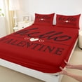 thumbnail image 3 of Homewish Romantic Valentines Day Full Size Sheets, Couple Anniversary Bed Sheets, Cartoon Love Heart Sheet Sets, Ultra Soft Bedroom Decor, 4pcs, 3 of 7