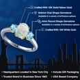 thumbnail image 2 of Gem Stone King 10K Two Tone Gold Simulated White Opal and Swiss Blue Topaz Engagement Ring for Women | 1.71 Cttw | Oval Cabochon 8X6MM | Gemstone October Birthstone | Size 5, 2 of 6