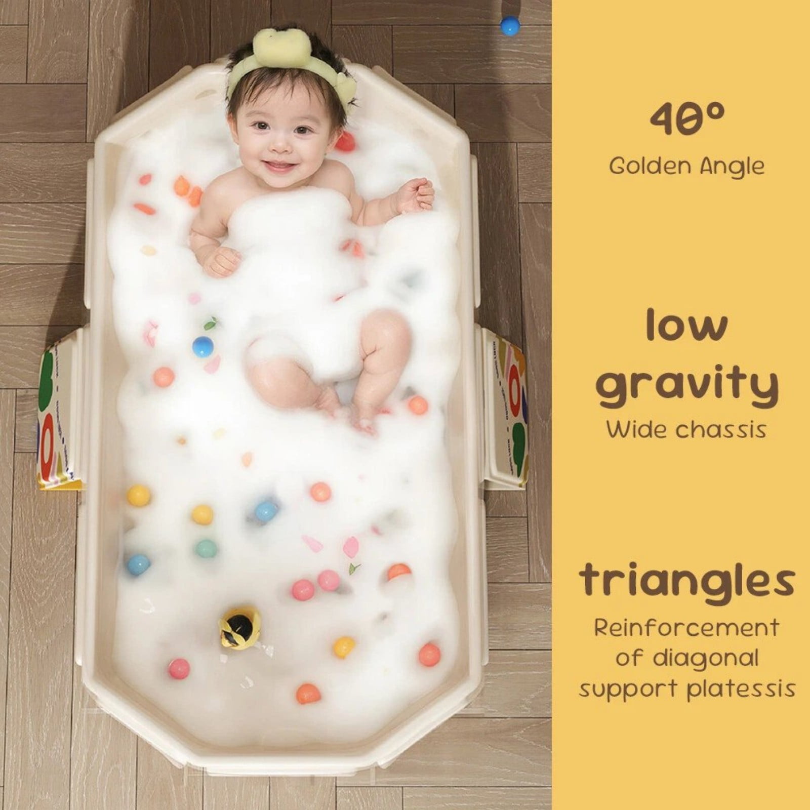Foldable Bathtub Portable Shower Tray Large Bathtub Collapsible Soaking Tub for Kids Toddlers Space Saving Portable Bathing Basin for Indoor Outdoor Use