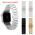 thumbnail image 2 of Bandini Stainless Steel Band for Apple Watch Metal Band 44mm 45mm 42mm 41mm 40mm 38mm Ultra 49mm for Men, Replacement Strap for Metal Apple Watch Band Series 9 8 7 6 5 4 3 2 1 SE & iWatch - Black, 2 of 8
