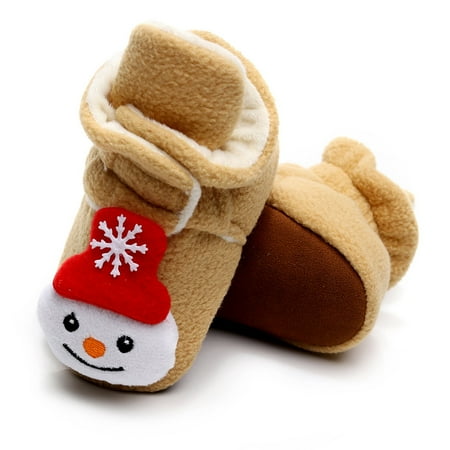 

Juebong Boots Deals Christmas Toddler Kids Baby Girls Boy Lightweight Durable Plush First Walk Slip-On Keep Warm Shoes