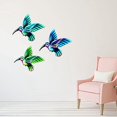 thumbnail image 3 of Colibrí de hierro forjado, esculturas de colibrí de metal para exteriores, ilustraciones de metal, esculturas de arte de pared de jardín, adornos colgantes, 3 uds. JAMW Sencillez, 3 of 5