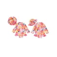 thumbnail image 2 of Suealasg Baby Girls One Piece Swimsuits 3M 6M 18M 24M Summer Romper Bathing Suit Beachwear Newborn Girls Long Sleeve Floral Shell Print Monokini Swimwear with Swim Cap, 2 of 8