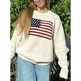 thumbnail image 5 of Women Y2k Vintage Sweater American Flag Graphic Printed Long Sleeve Loose Pullovers Knit Jumpers Tops, 5 of 7