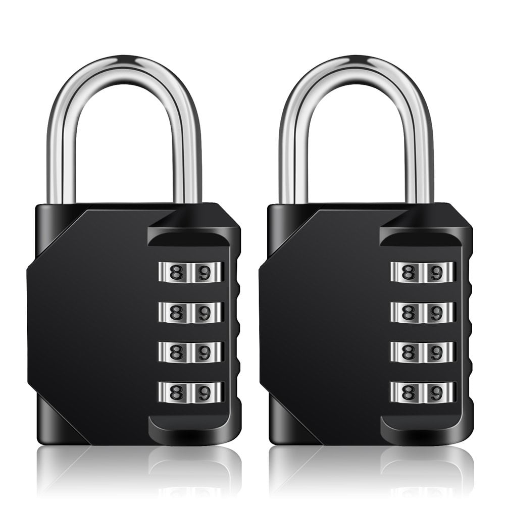 2 Pack Combination Locks 4 Digit Waterproof Padlock for School Gym