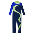thumbnail image 3 of dPois Girls Figure Skating Jumpsuit Shiny Rhinestone Gymnastics Leotard Full Body Ballet Dance Blue&Navy Blue 8, 3 of 5