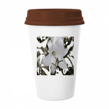 

Chile Lily Lilium Art Deco Fashion Mug Coffee Drinking Glass Pottery Cerac Cup Lid