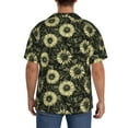 thumbnail image 3 of KLL Sunflowers Print Men's Shirt Short Sleeve Button Down Summer Cuba Beach Shirts- Large, 3 of 5