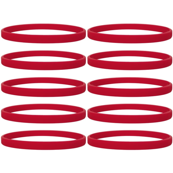 GOGO Bracelets en Silicone Bracelets en Caoutchouc Sport Bandes Minces Parti Favor Gifts-Red-6Packs