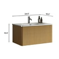thumbnail image 2 of 30" Striped Natural Oak Bathroom Vanity with White Ceramic Sink, Wall Mounted Floating Bathroom Vanity for Modern Bathroom, One-Piece White Basin without Drain and Faucet, 2 of 9