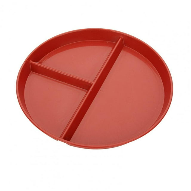 Assiette Repas Divisée Assiette de Dîner Sûre Assiette Incassable pour Perte de Poids Trois Compartiments pour Maison pour Enfants Rouge