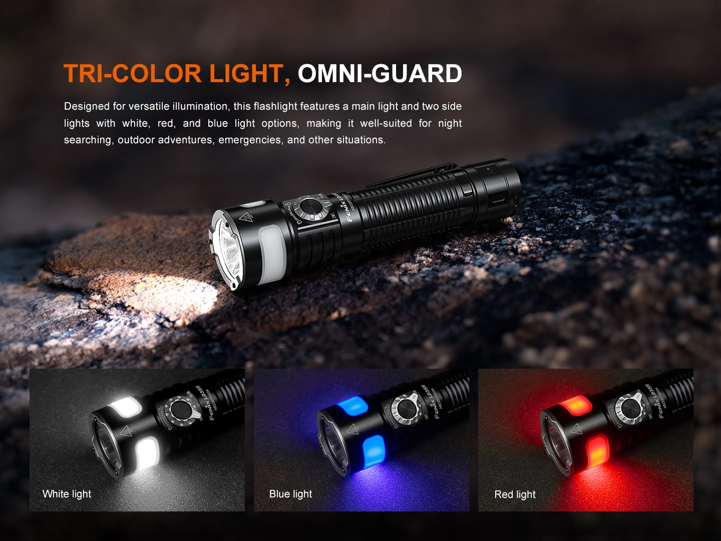 Fenix LD35R 1800 Lumens Multi-Color USB-C Rechargeable Flashlight + LumenTac Organizer