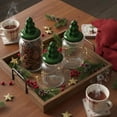 thumbnail image 2 of Set de 3 frascos de cristal navideños Mimorou 1.3L, 975 ml, 650 ml, 2 of 9