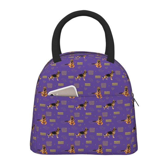 Balery German Shepherd Dog Bolsa de Almuerzo para Mujeres, Caja de Almuerzo, Bolsa de Almuerzo Pequeña Impermeable, Tote de Almuerzo Reutilizable con Gran Capacidad