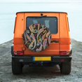 thumbnail image 4 of Haiem Spare Tire Cover , Wheel Cover with Watercolor Romantic Paisley printed, Camper Spare Tire Cover Fit for Jeep Wrangler Rv SUV Truck Travel Trailer-14 inch, 4 of 8