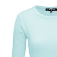 thumbnail image 2 of YEMAK Women's 3/4 Sleeve Crewneck Lightweight Basic Casual knit Pullover Sweater MK3636-LBL-S, 2 of 10