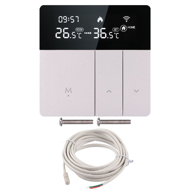 Termostato de control de voz, controlador de temperatura inteligente WiFi Termostato Control de voz Controlador de temperatura de alta capacidad Jadeshay A