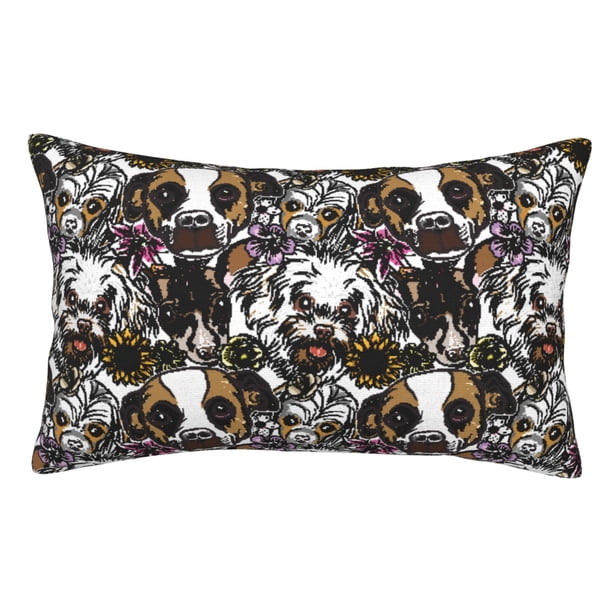 Balery Cute Dogs Puppy2 Funda de Cojín Estampada, Regalos para Mujeres, Regalos de Amor para Ella, Regalos para Novia o Esposa, Funda de Almohada-20"x30"