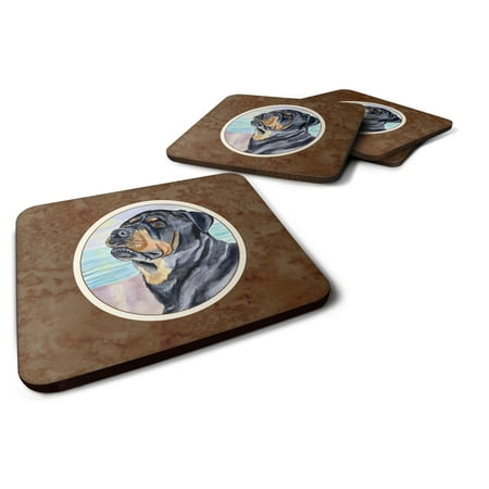 

Carolines Treasures 7107FC Rottweiler Foam Coaster Set of 4 3 1/2 x 3 1/2 multicolor