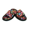 thumbnail image 4 of Chochili Women Macaron Open Toe Home Slippers Black and Green Lightweight Silent Walk Size 7 to 8, 4 of 6