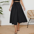 thumbnail image 2 of RUTAYY High Waist A-Line Skirt Bow Linen Flared Beach Long Skirts For Women With Pockets Solid Color Casual Travel Skirts, 2 of 7
