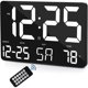 thumbnail image 1 of Clock Digital Clock, 30cm Large LED Screen Digital Wall Clock, Adjustable Brightness, Day and Date, Indoor Temperature, Snooze, 12/24 Hours, for Home, 1 of 5