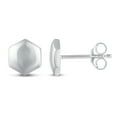 thumbnail image 3 of Simple Solid Disk Plain Hexagon Geometric Stud Earrings in 925 Sterling Silver Jewelry, 3 of 5