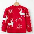 thumbnail image 3 of Tfken Christmas Child Boys Sweater Size 4-5 Years Crew Neck Cartoon Print Daily Wear Trendy Red Pullover Sweater, 3 of 6