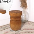thumbnail image 5 of Wooden side table, wooden stump side table, natural paulownia round coffee table, wooden stump stool, natural paulownia hand-carved, suitable for living room, bedroom, garden, terrace, 5 of 7