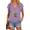 Purple, variant on UNISHE Botanical Flower V Neck Short Sleeve Graphic Tee Women's Casual Print Top