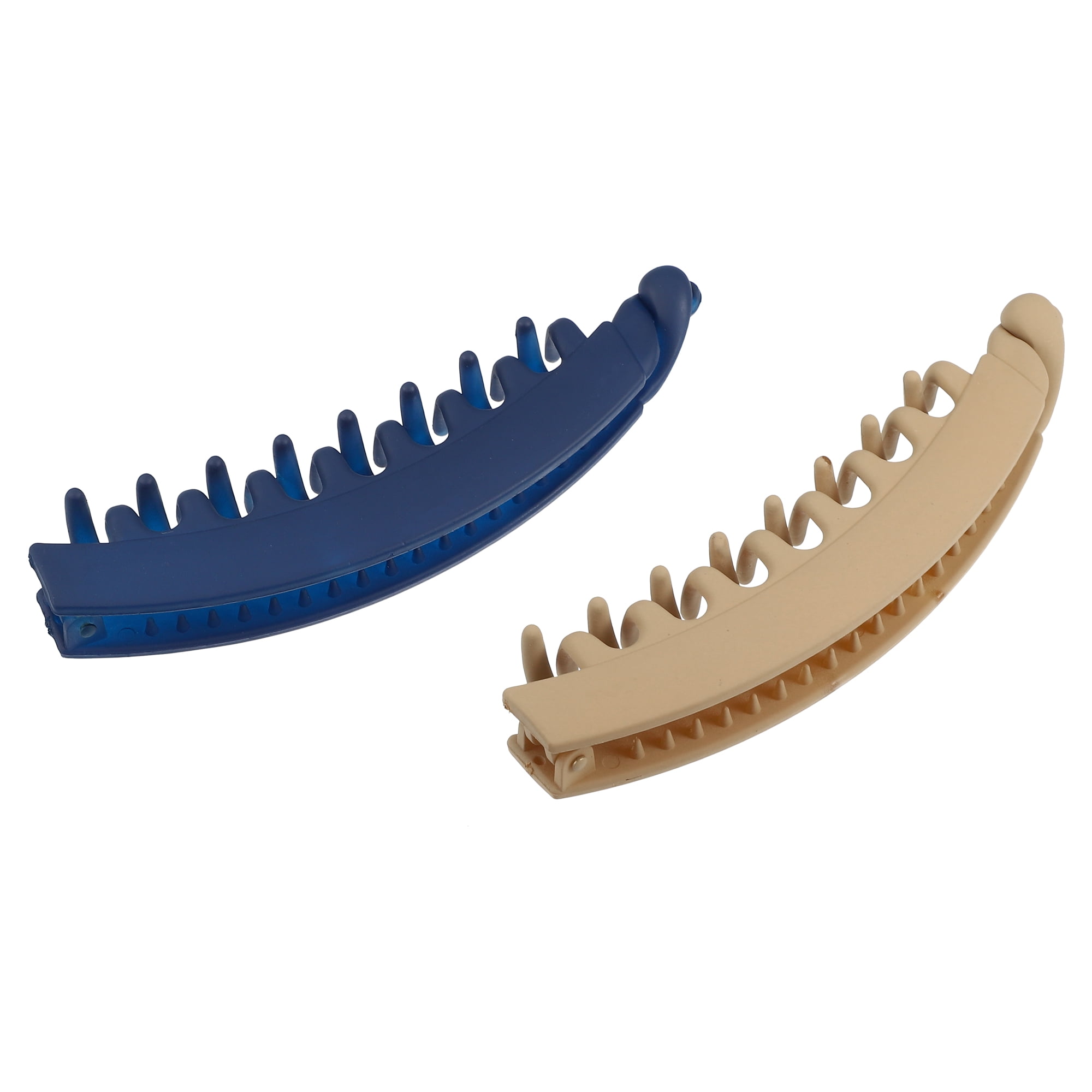 Unique Bargains 4 Pcs Interlocking Ponytail Banana Clip Hair Accessories Clip Blue Brown