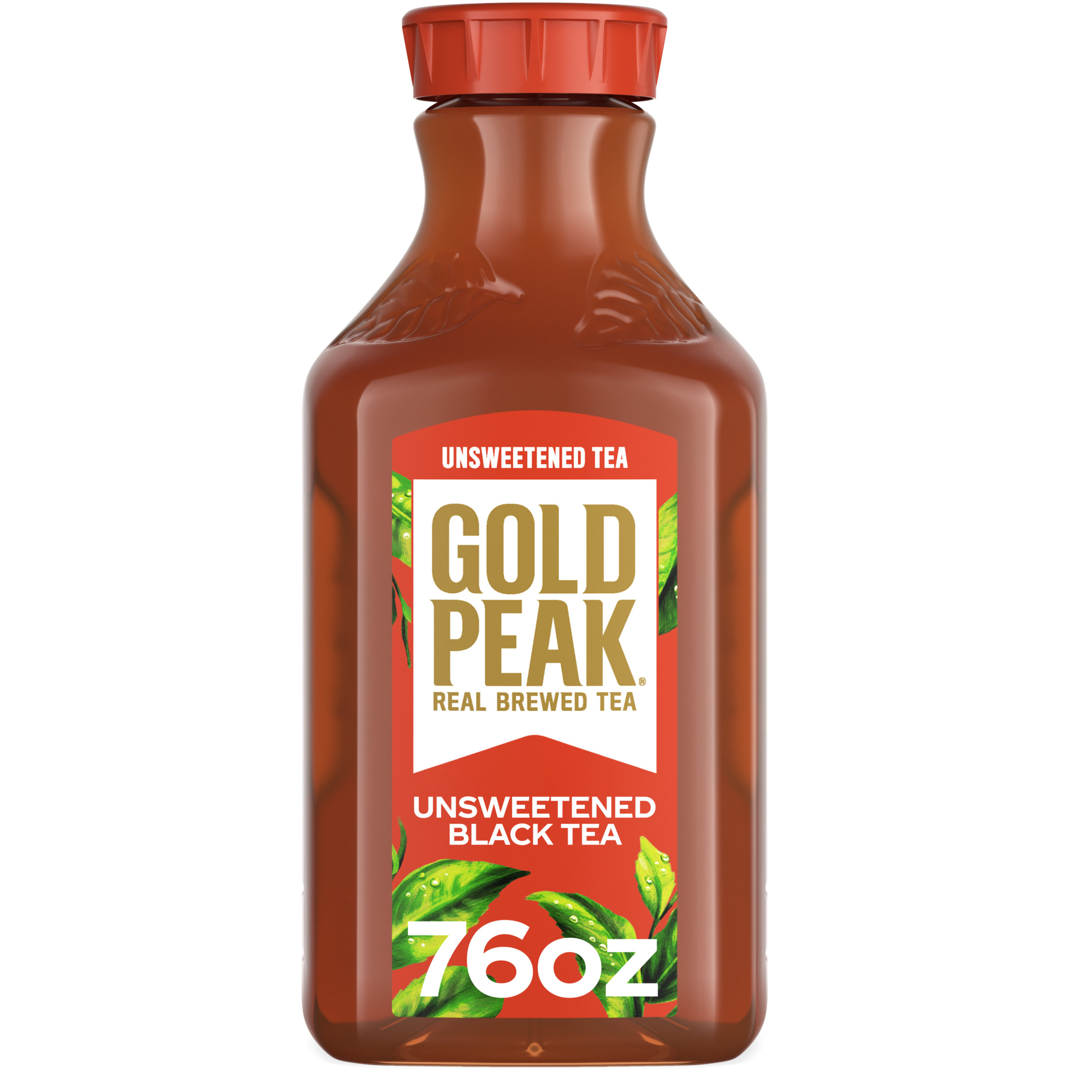 Gold Peak Unsweetened Black Iced Tea Drink, 76 fl oz bottle