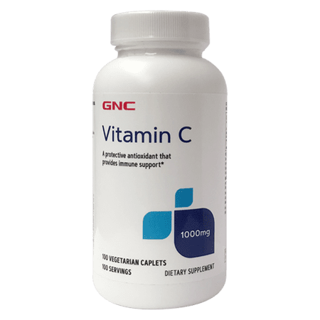 GNC Vitamin C 1000mg, 100 Caplets, Provides Immune Support
