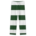 thumbnail image 4 of Green White Horizontal Striped Pattern Winter Female Pants Flannel High Waist Women Pants Lady Warm Straight Leg Plush Trousers, 4 of 7