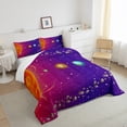 thumbnail image 4 of Outer Space Bedding Twin Size Solar System Comforter Set for Boys Girls Purple Galaxy Starry Sky Bedding Comforter Sets Universe Room Decor Duvet Insert for Teens Kids Planet Quilt with 1 Pillowcase, 4 of 5
