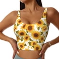 thumbnail image 1 of Fotbe Modern Elegant Sunflower Sujetador Deportivo Largo sin Aros para Mujer con Almohadillas y Soporte Medio, Transpirable y Absorbente, Camiseta Tipo Chaleco o Tank Top-Large, 1 of 8