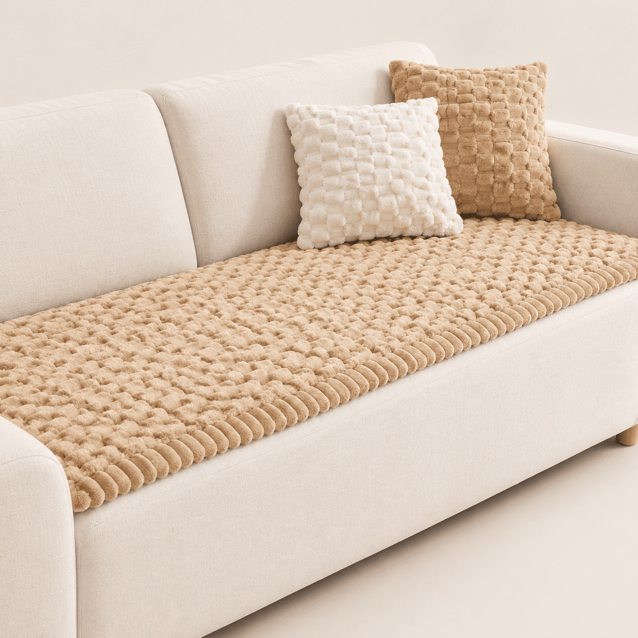 Brown 27.6 x 59.06 Fuzzy Pet Couch Cover Non-Slip Furniture Protector