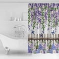 thumbnail image 2 of Pastoral Flower Butterfly Fence Shower Curtain for Bathroom, Rustic Lavender Daisy Floral Waterproof Shower Curtains Washable Quick Dry with Hooks Bathtub Curtains 36x72 IN, 2 of 7