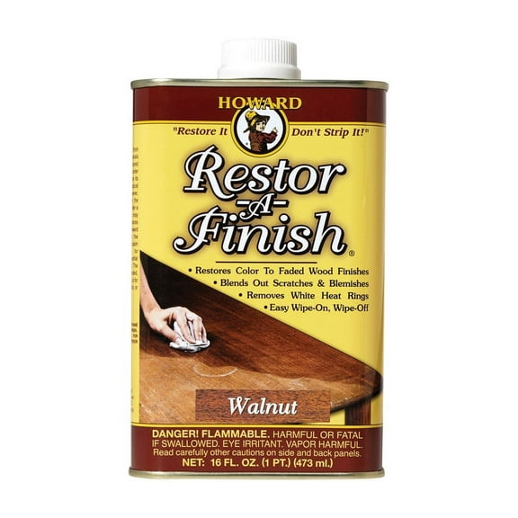 1 Pc, Howard Restor-A-Finish Semi-Transparent Walnut Oil-Based Wood Restorer 1 Pt