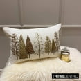 thumbnail image 6 of Christmas Lumbar Pillow Cover, 12" x 26" White & Gold Silk Pillowcase, Modern Christmas Tree Holiday Decor Oblong Pillow Cover For Sofa Couch, Hotels, Living Room, Bed Room - Gold Starry Fir, 6 of 9