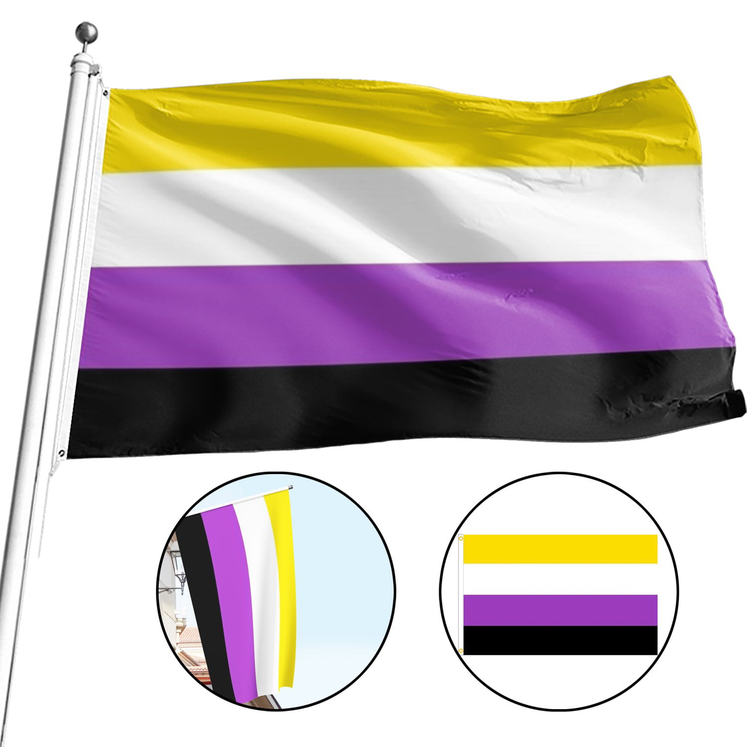 Non-Binary Flag 3x5 LGBTQIA NB Pride NonBinary Pride Non-binary Pride Flag LGBT 