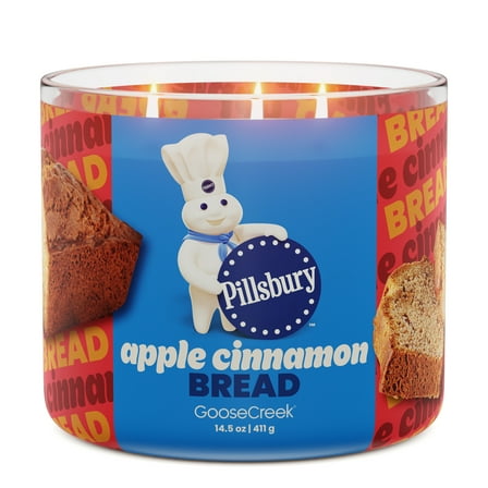 Goose Creek 3-Wick Pillsbury Apple Cinnamon Bread Scented Jar Candle, 14.5oz.