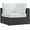 White, variant on Hawthorne Collection Patio Corner Chair in Espresso and Mocha