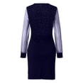 thumbnail image 5 of Women's Carnival Party Sexy Waist Sparkling V Neck Long Sleeve Layered Splicing Casual Dress, 5 of 5