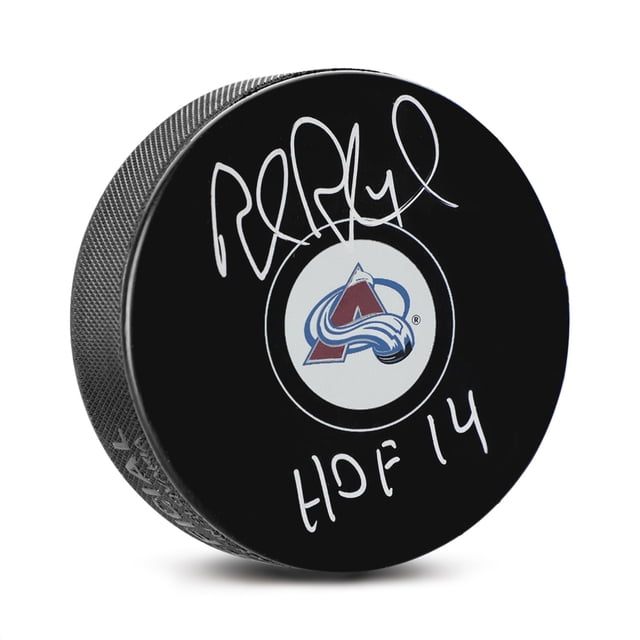 Rob Blake Rondelle de Hockey Avalanche du Colorado Signée avec Note HOF