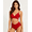 Red, variant on High Waisted Tummy Control Bikini Set for Women, Cross Tie Back V Neck Two Piece Bathing Suit Black M-XXL